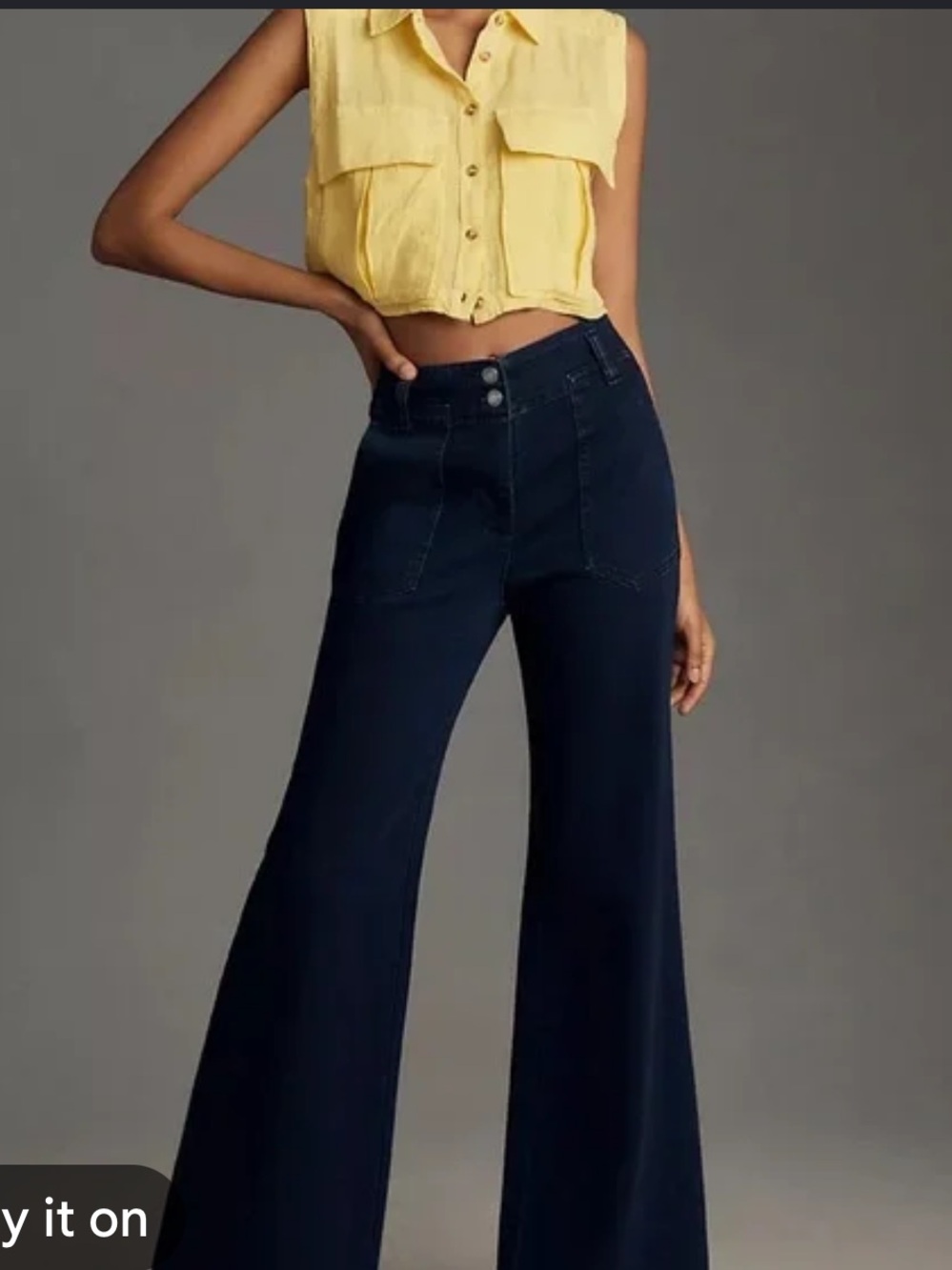 Anthropologie Maeve Naomi Wide Leg Jeans Size 25Navy